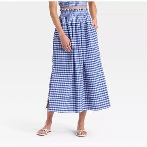Universal Thread Blue Checkered Maxi Skirt